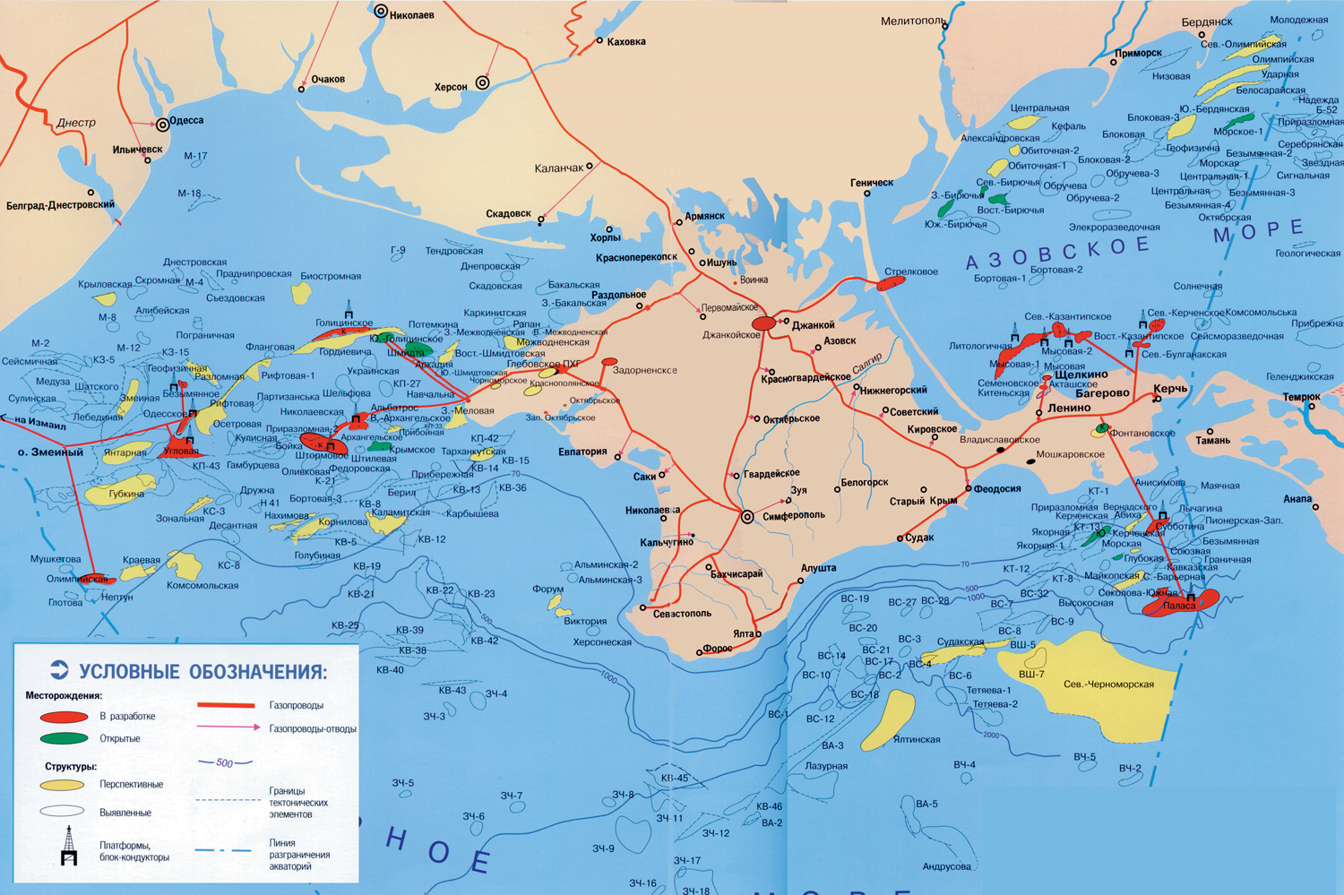 Месторождения газа в черном море карта